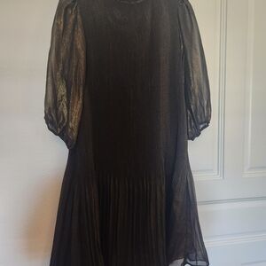Nanette Lepore Metallic Sheer Dress
